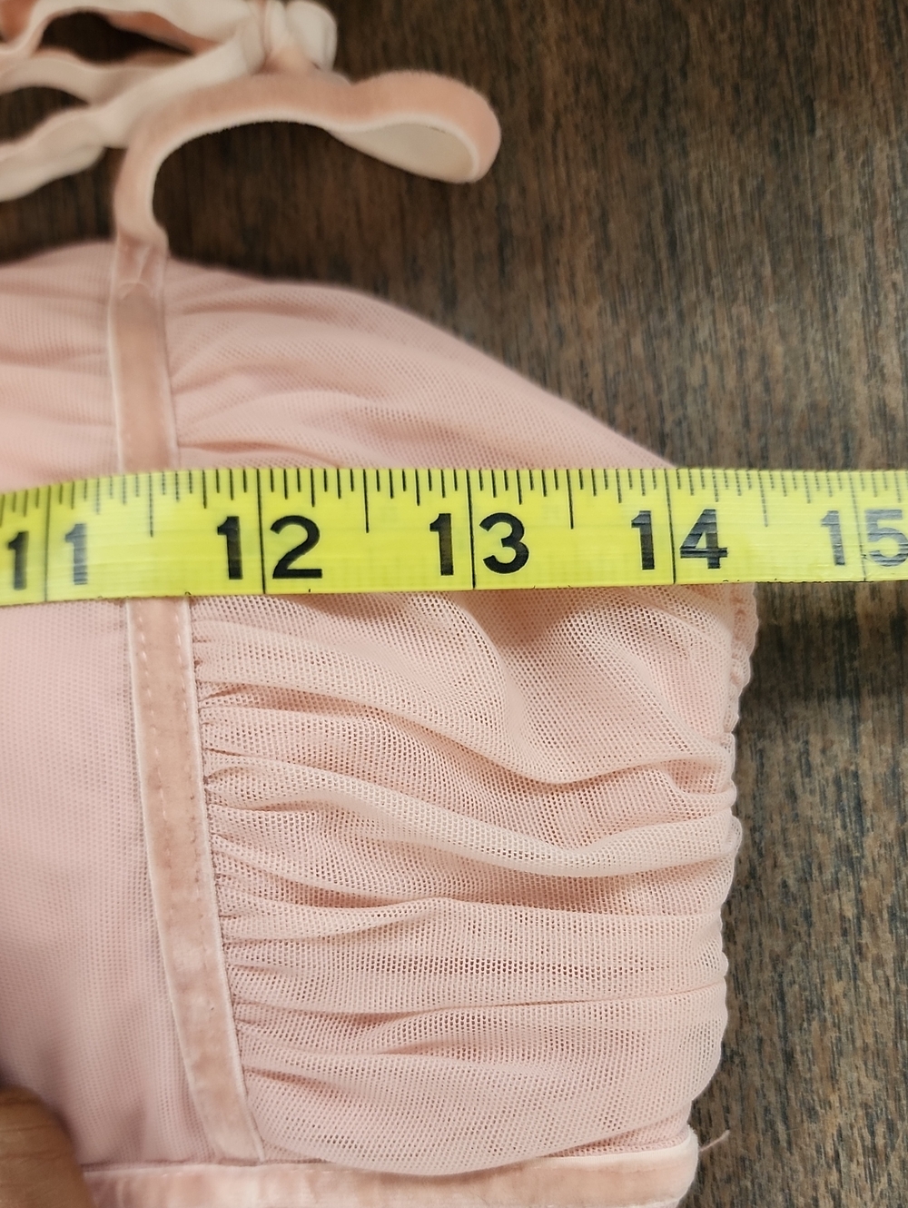 Blue Blush Pink Ruched Tie Shoulder Mini Dress Size Medium - Picture 6 of 11